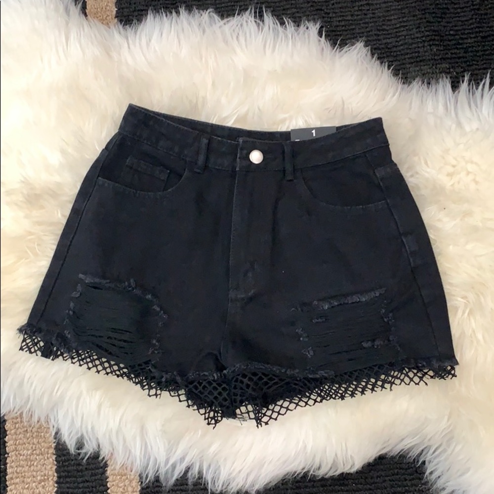 Brand New Fashion Nova Black Denim Shorts!